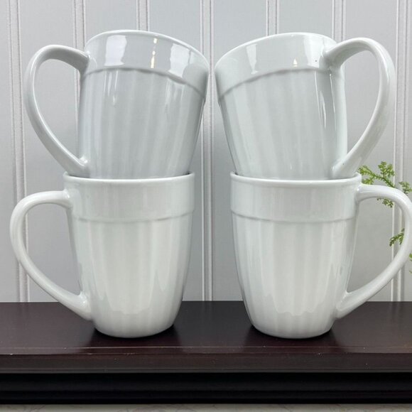 Corningware Set of 4 French White Porcelain Coffee Mugs - Picture 11 of 11